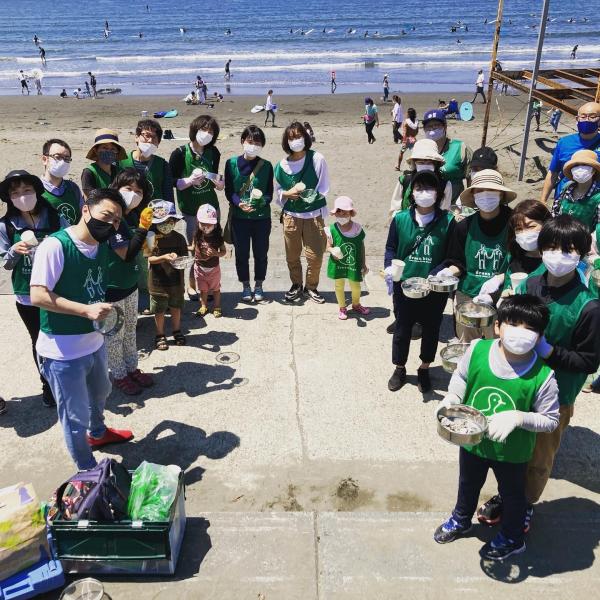 湘南江の島片瀬西浜海岸マイクロプラスチックビーチクリーン！画像